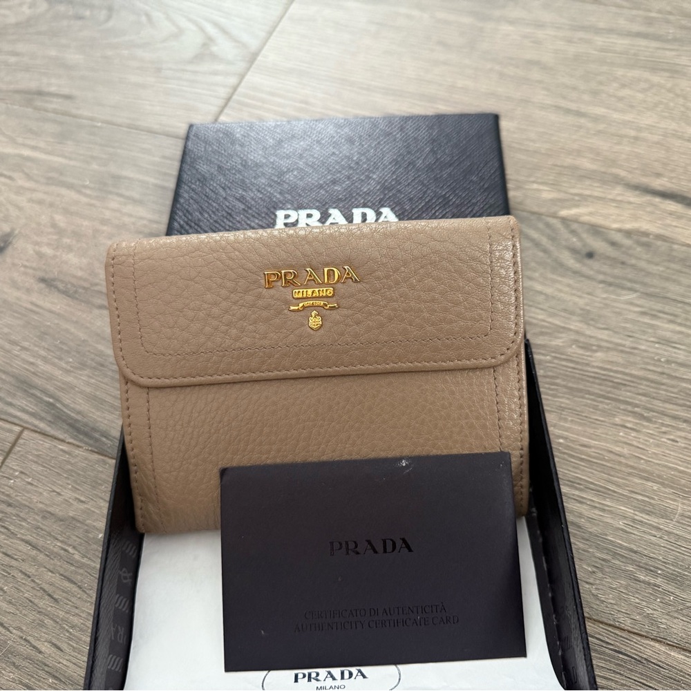 Prada Beige Leather Wallet